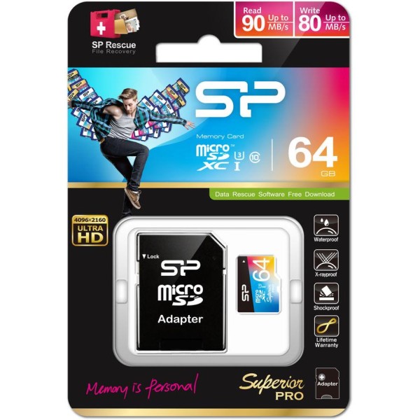 SD Micro Card 64GB Silicon Power UHS1(U3)