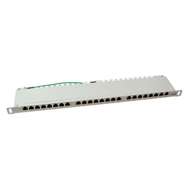 Patchpanel 24-Port LogiLink 0.5 U Cat6 STP, grau