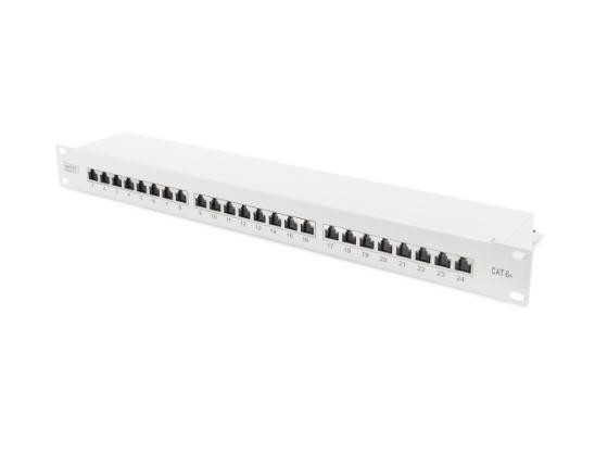 Patchpanel 1HE 24-Port Cat6a geschirmt lichtgrau