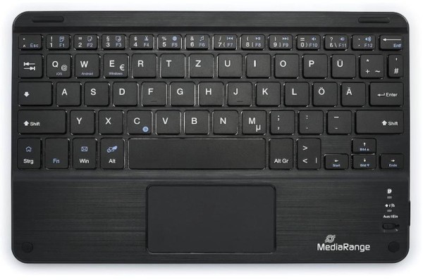 Tastatur MediaRange Wireless 64 Tasten Touchpad DE schwarz