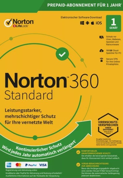 Norton 360 Standard 2025 Kein Abo - 3 Devices, 1 Year